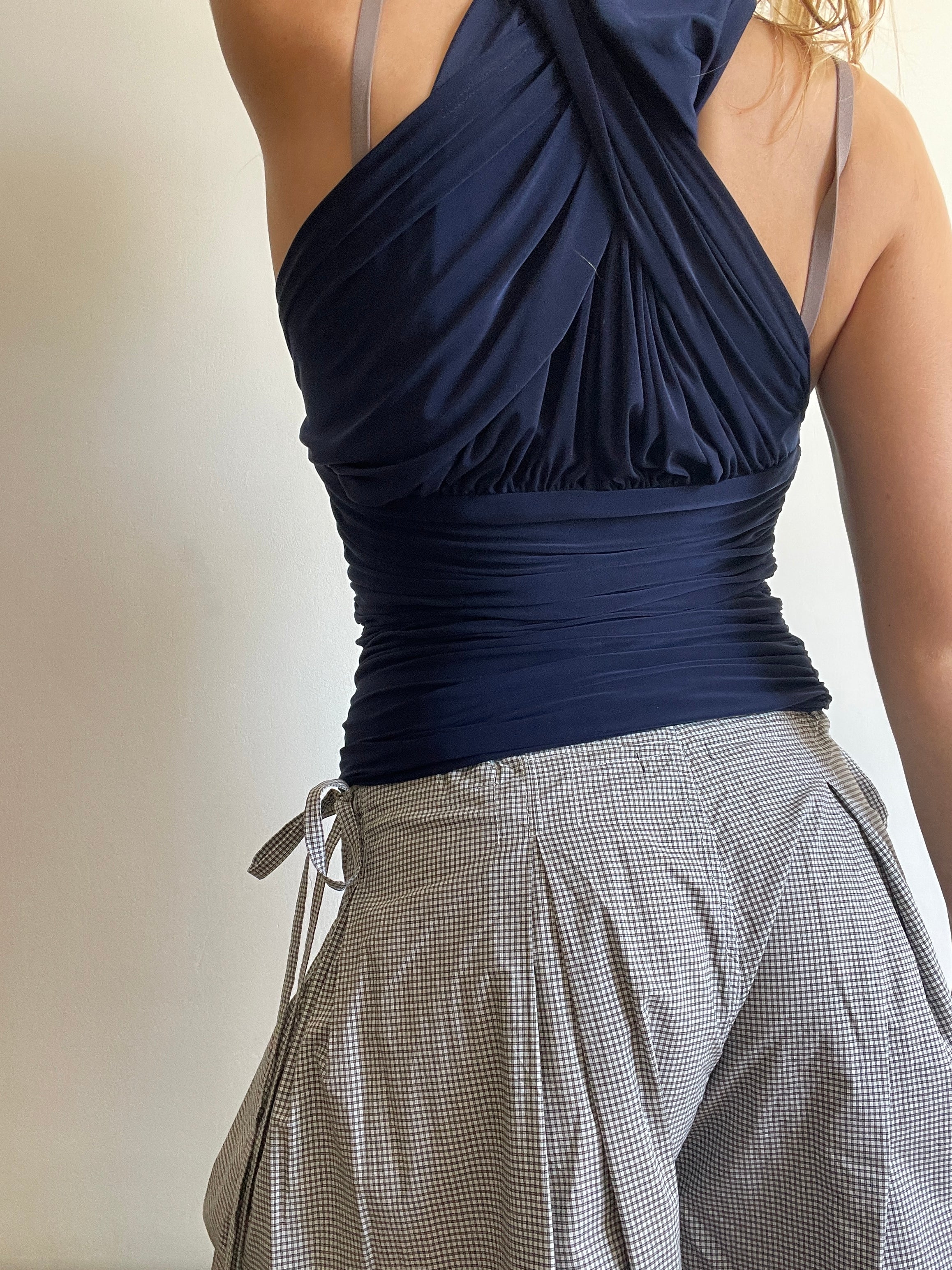 handmade slinky ruched batwing slouch multiwear top