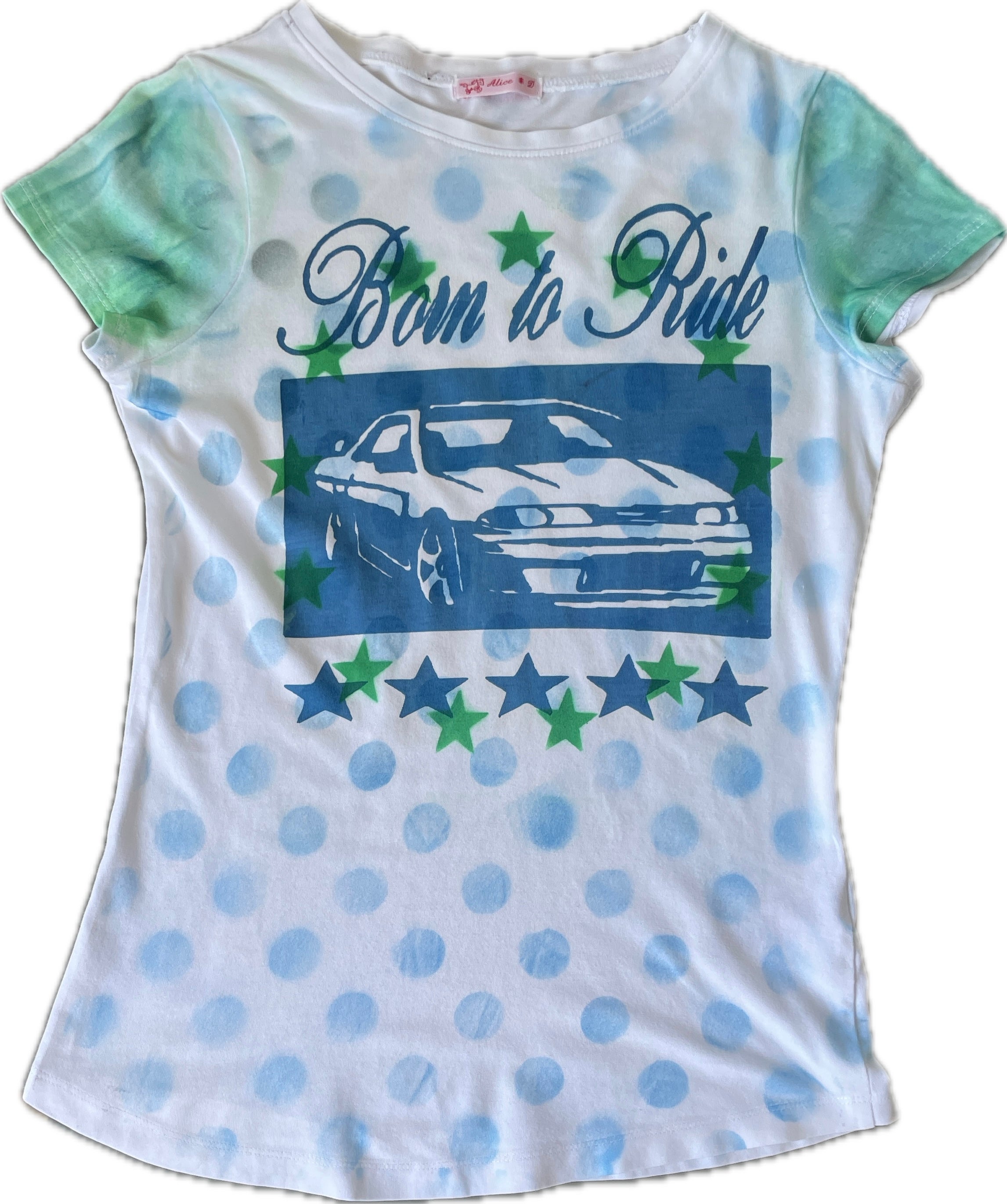 handmade screen print overlay polka graphic baby tee