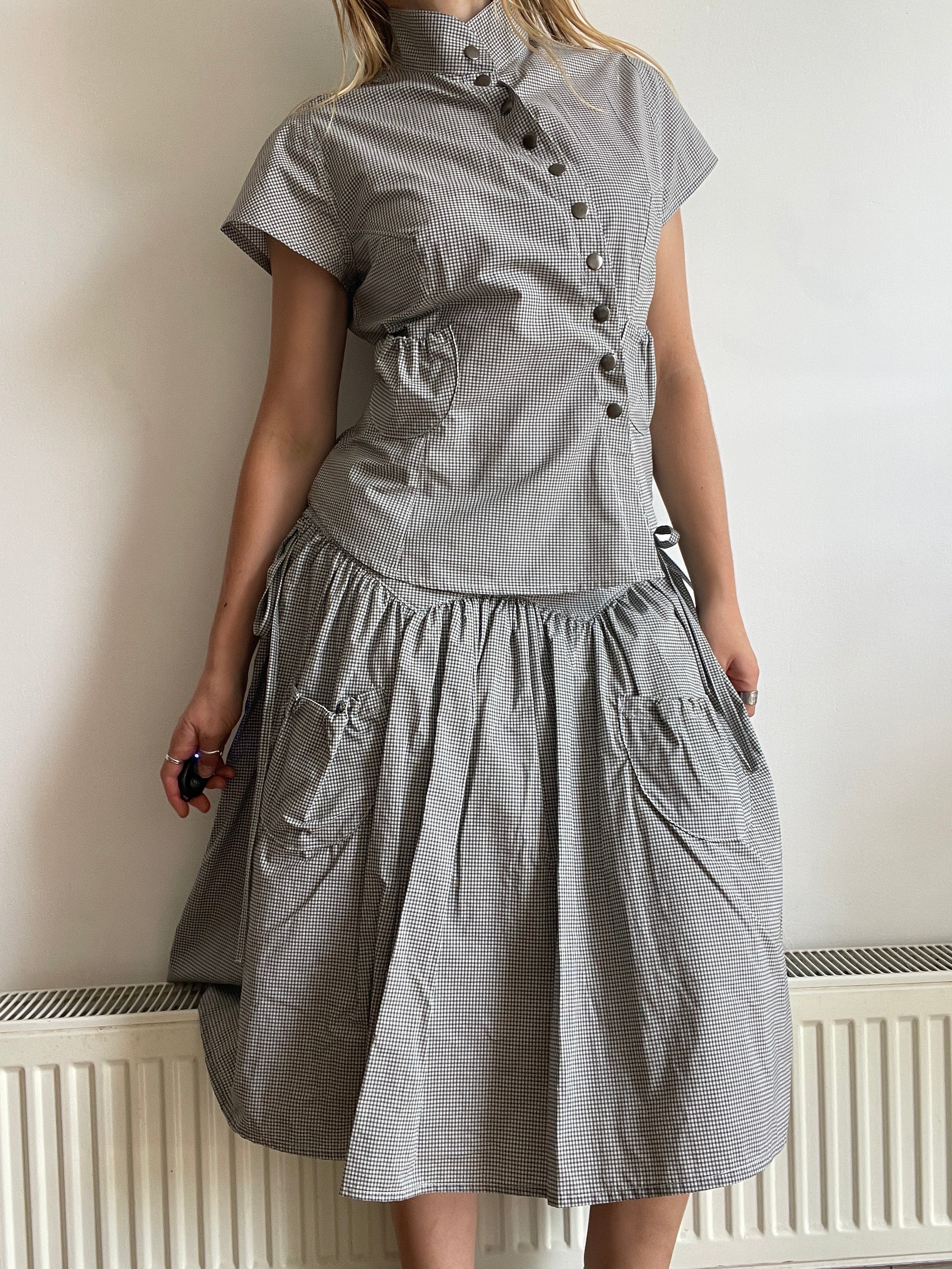 handmade matching set swishy asymmetrical skirt and shirt
