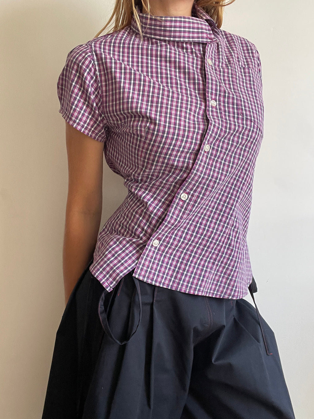 reworked back up asymetrical blouse