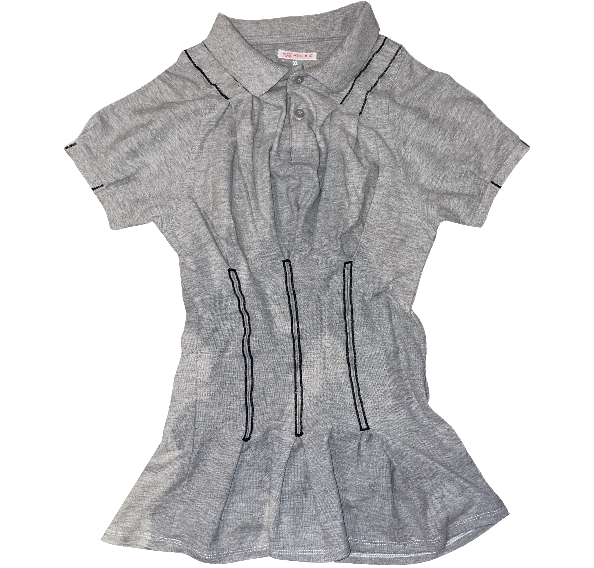 short sleeve corset style reworked polo shirt