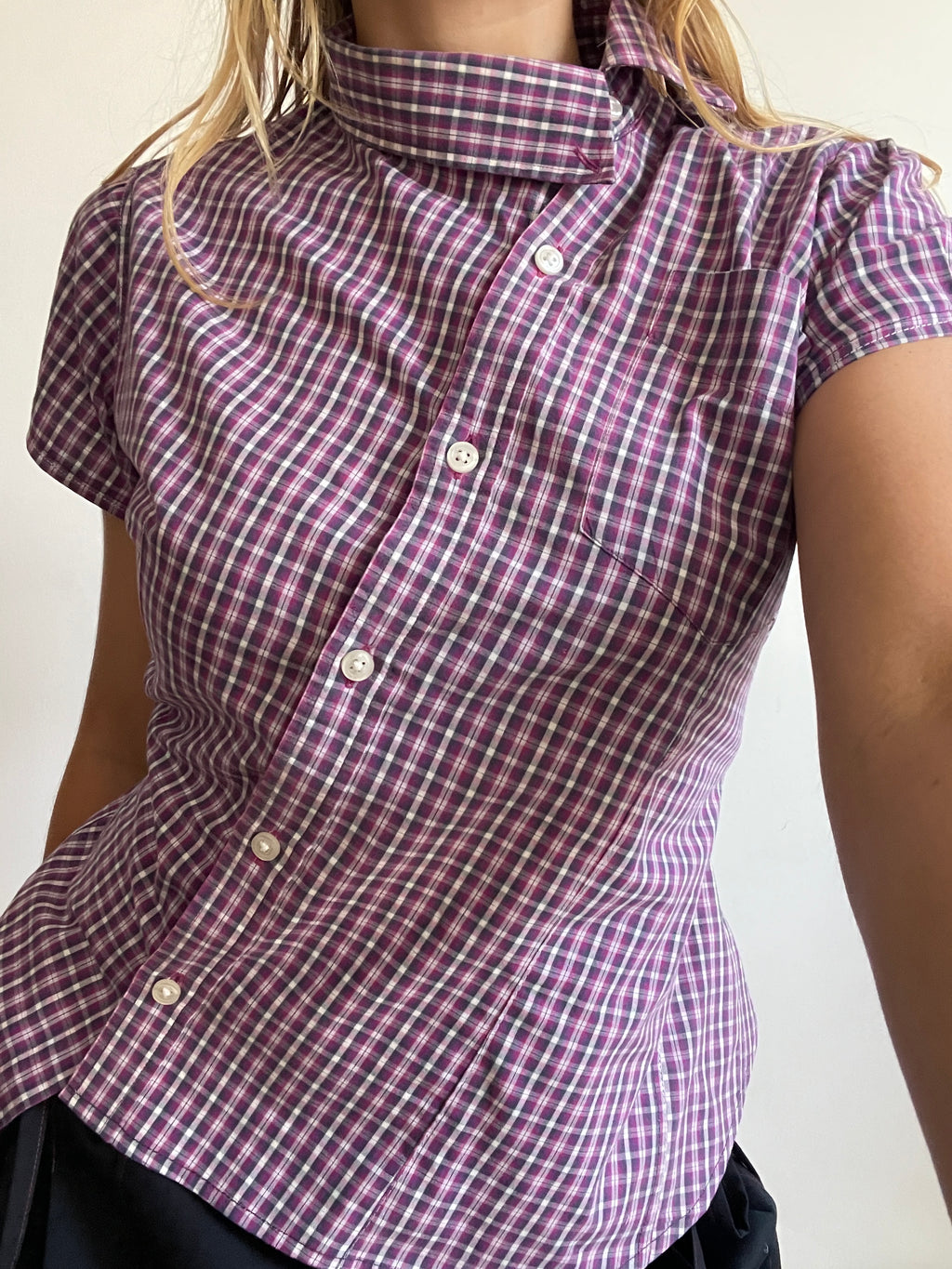 reworked back up asymetrical blouse