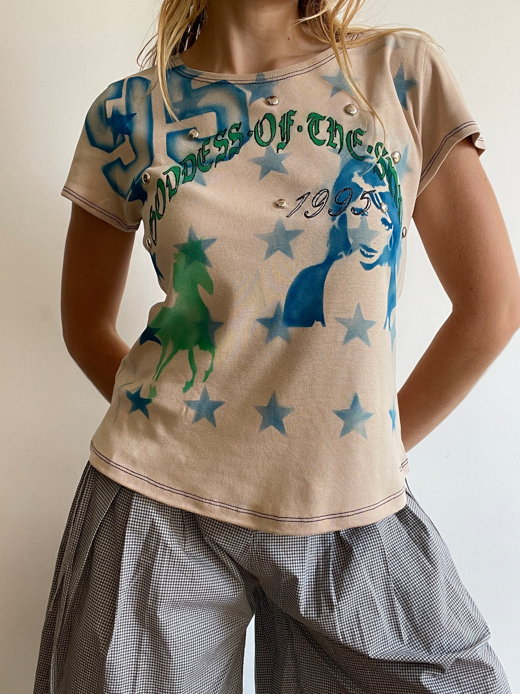 handmade airbrush graphic print baby tee