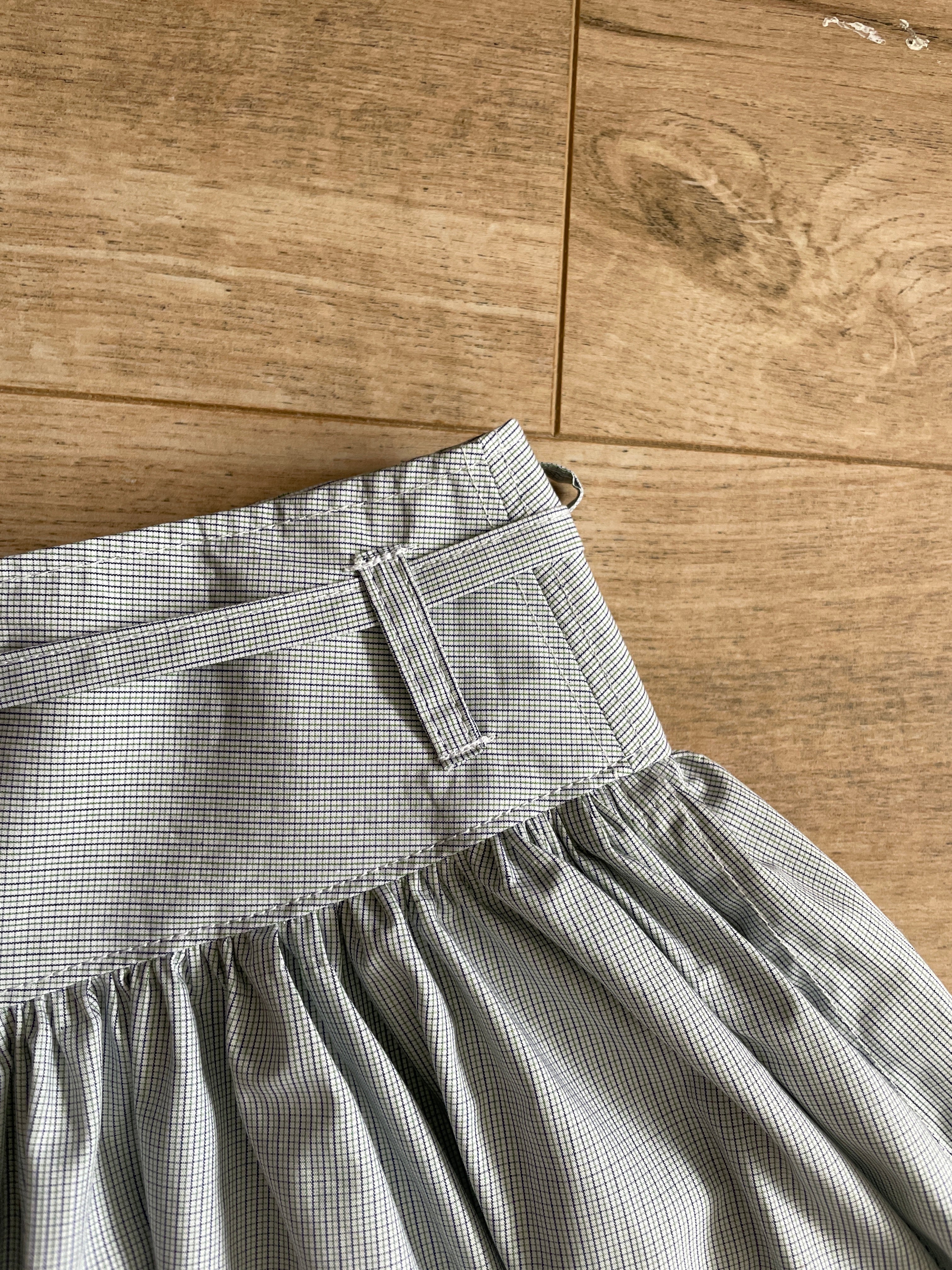 handmade matching set swishy asymmetrical skirt and pocket blouse