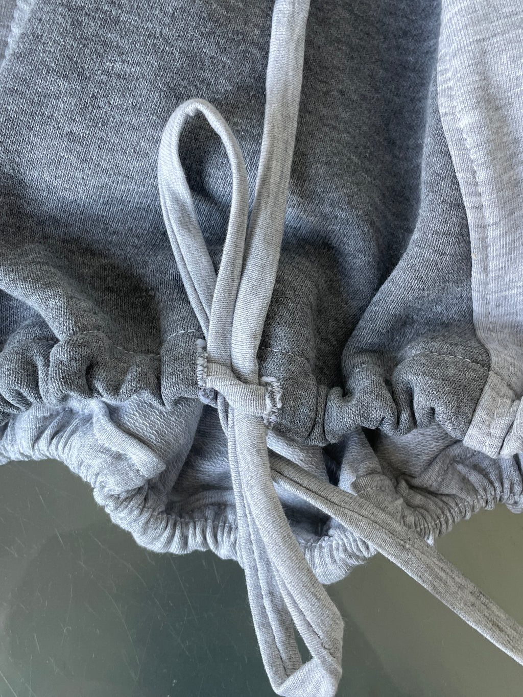 handmade grey jersey pocket cargo style slinky capri pants