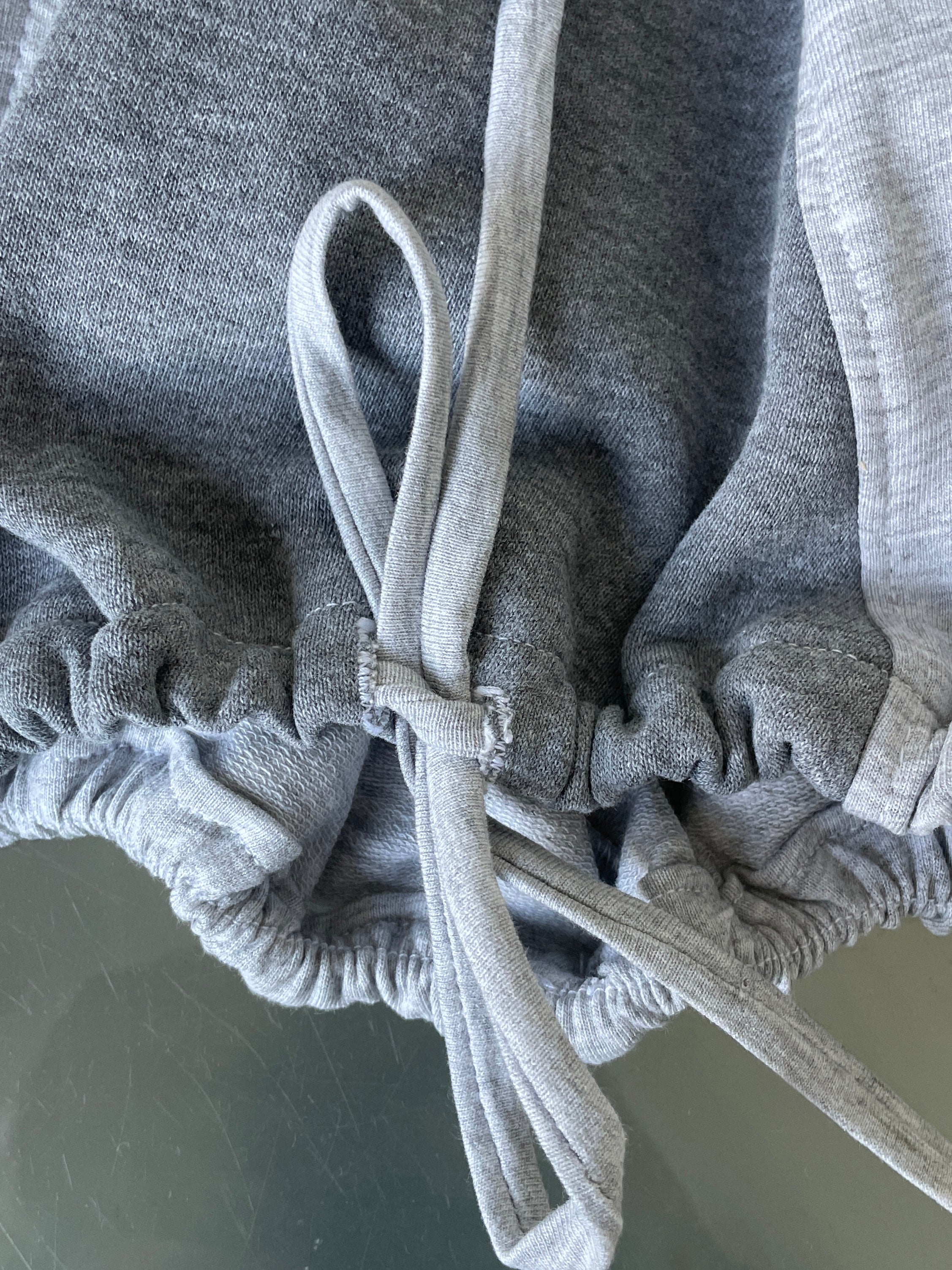 handmade grey jersey pocket cargo style slinky capri pants