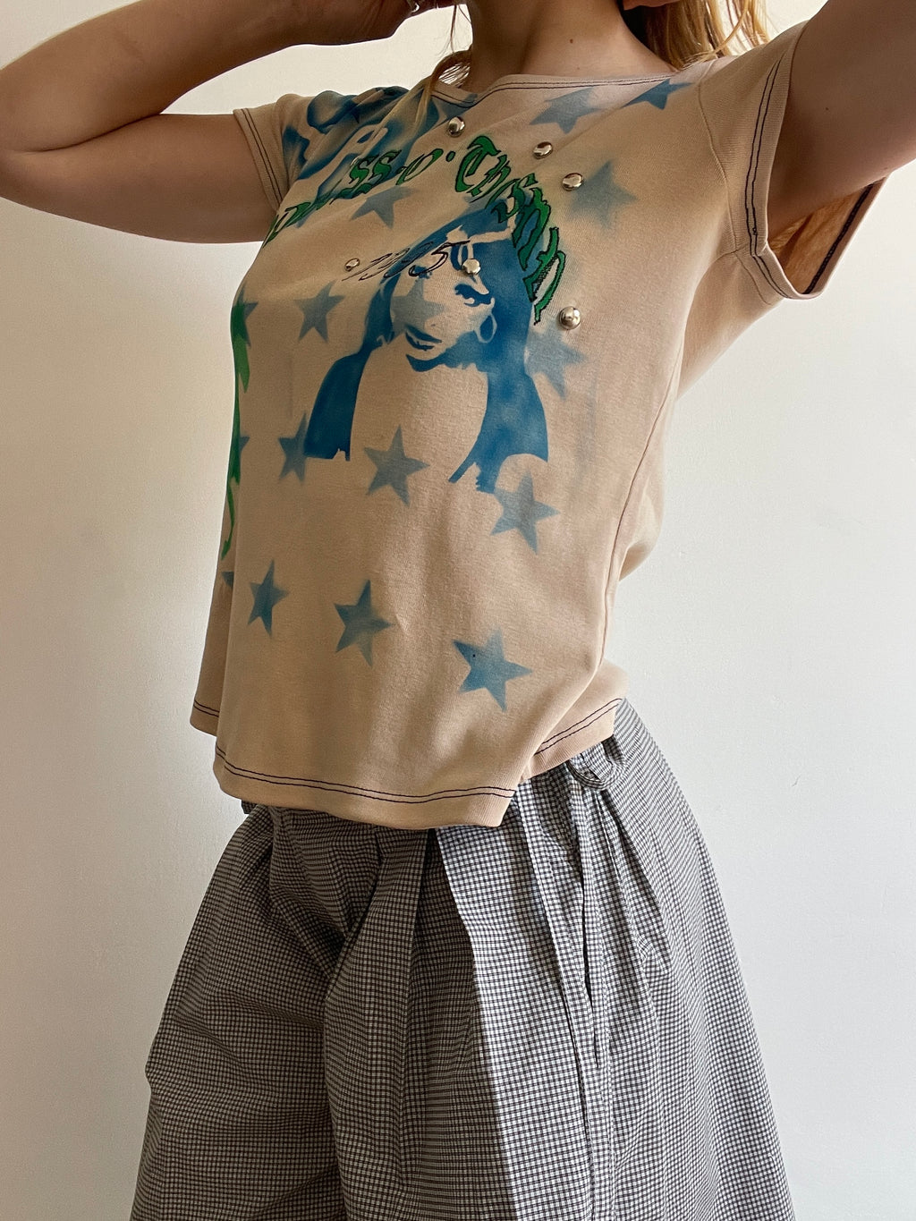 handmade airbrush graphic print baby tee