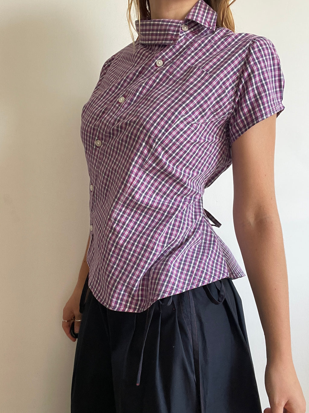 reworked back up asymetrical blouse