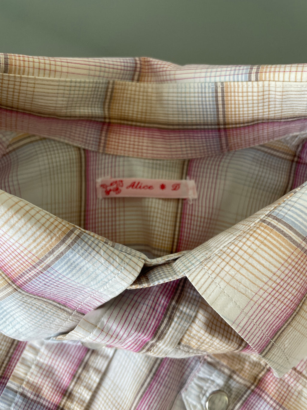 reworked vintage button up shirt with collar