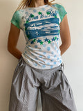 handmade screen print overlay polka graphic baby tee