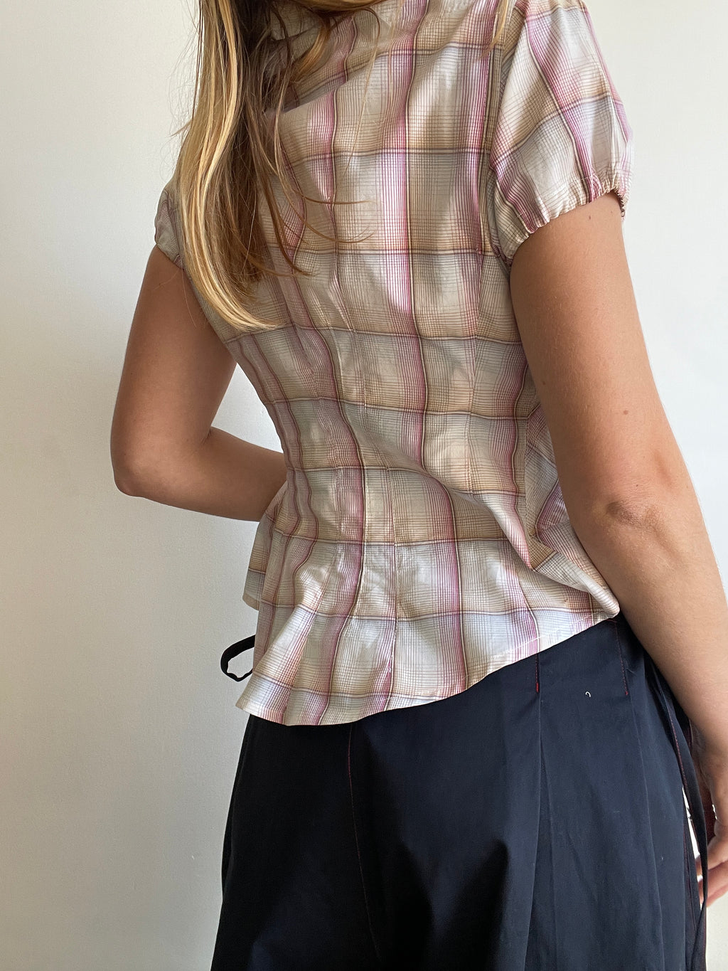 reworked vintage button up shirt with collar