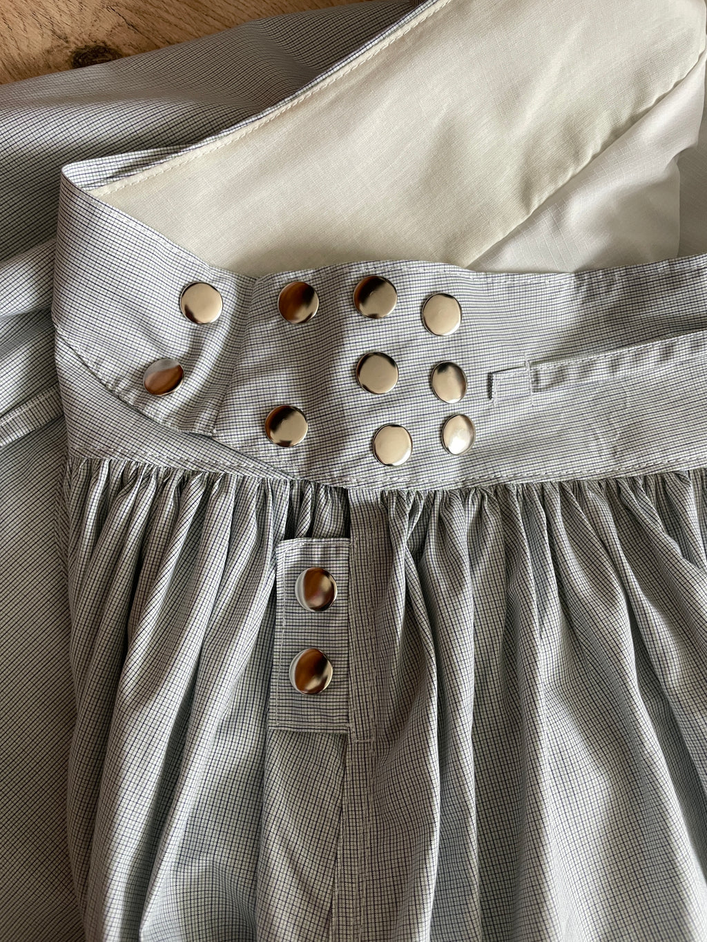 handmade matching set swishy asymmetrical skirt and pocket blouse