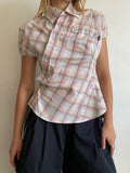 reworked vintage button up shirt with collar