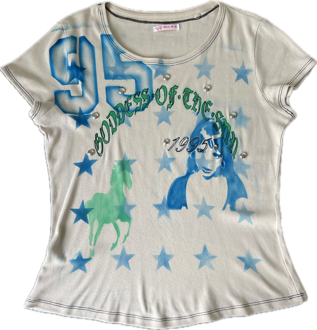 handmade airbrush graphic print baby tee