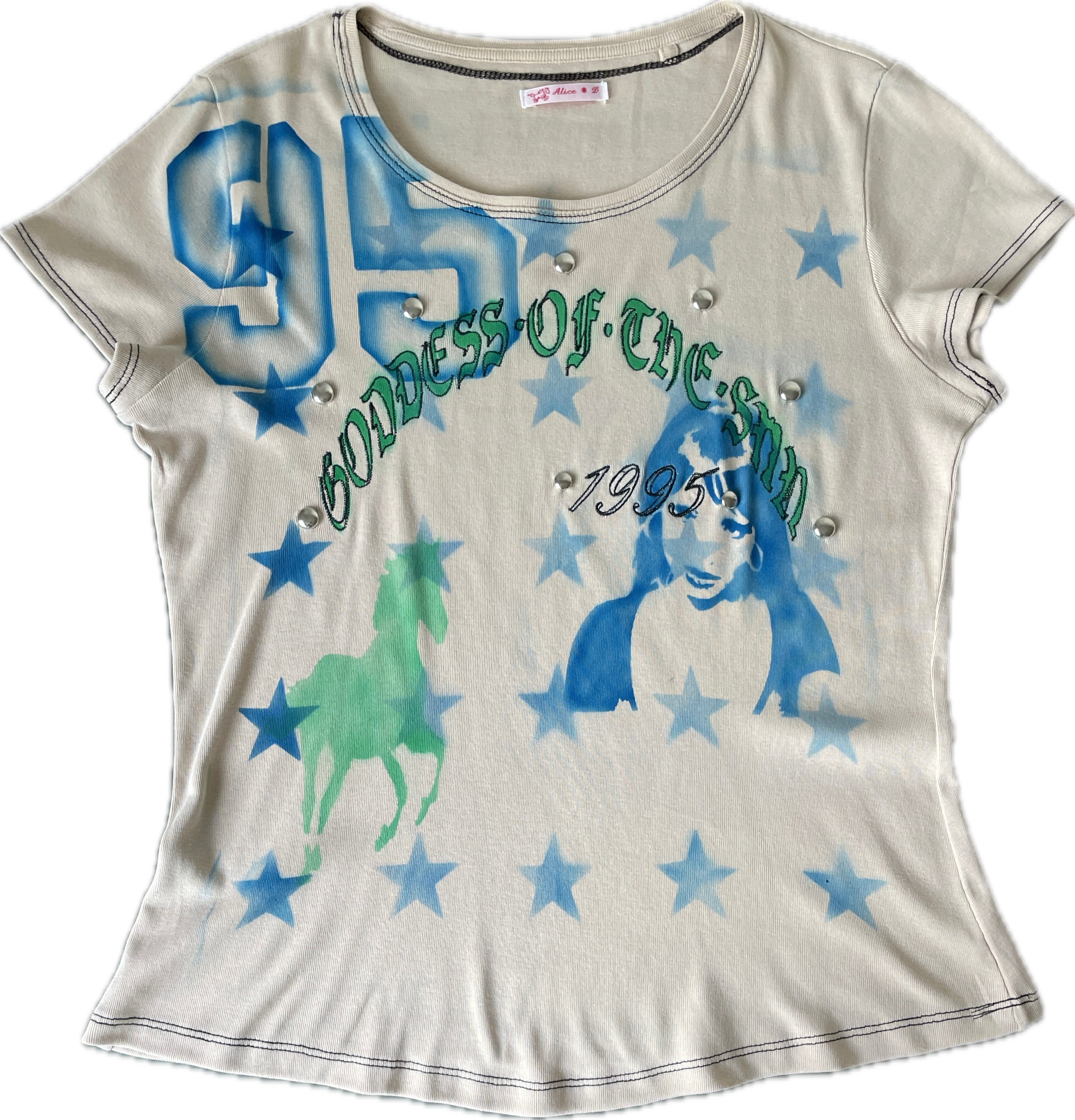 handmade airbrush graphic print baby tee