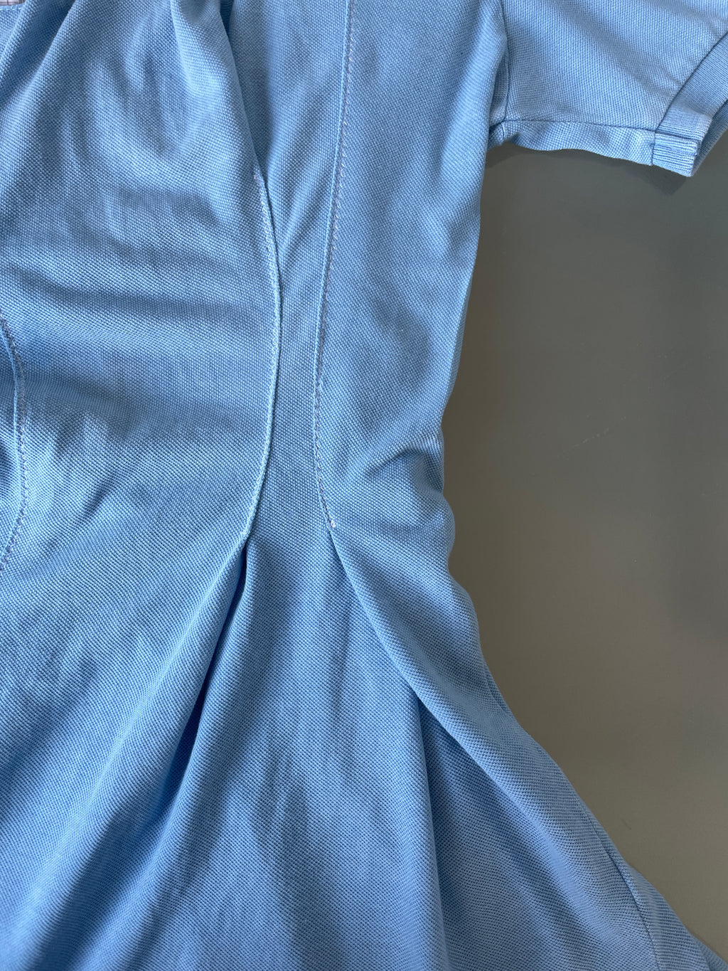 reworked baby blue sports number fitted polo shirt