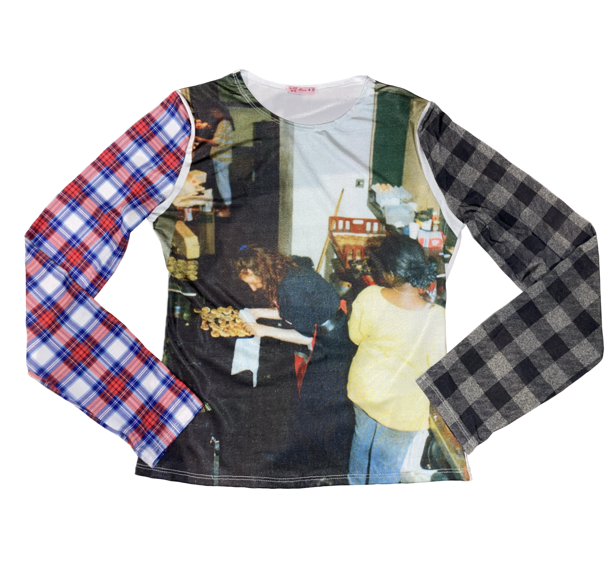 handmade slinky lycra sublimation print graphic top