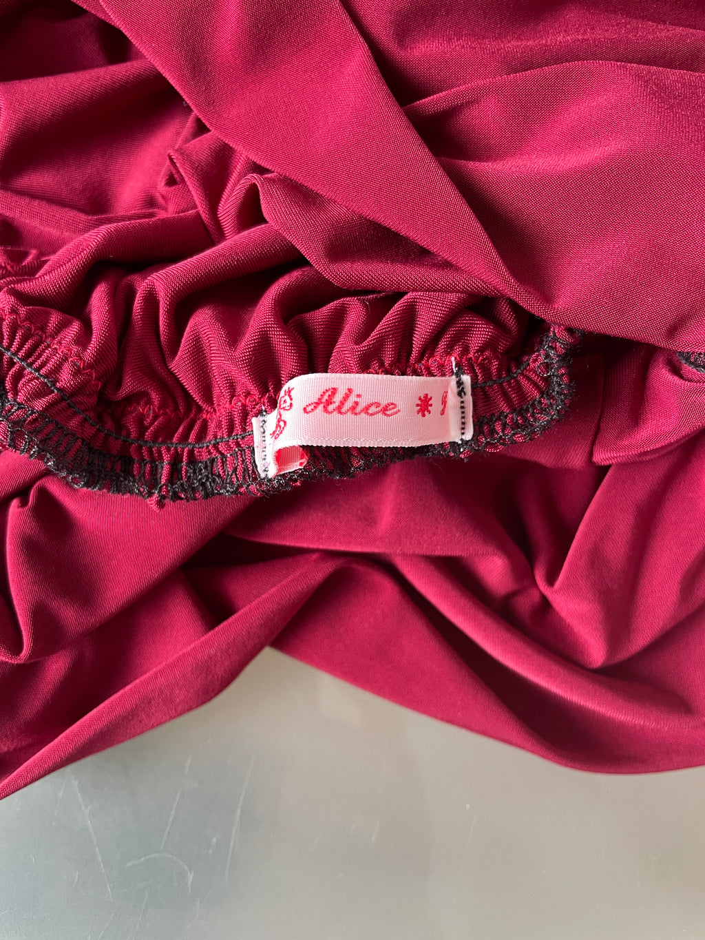 handmade wine red silver popper off shoulder multiwear top
