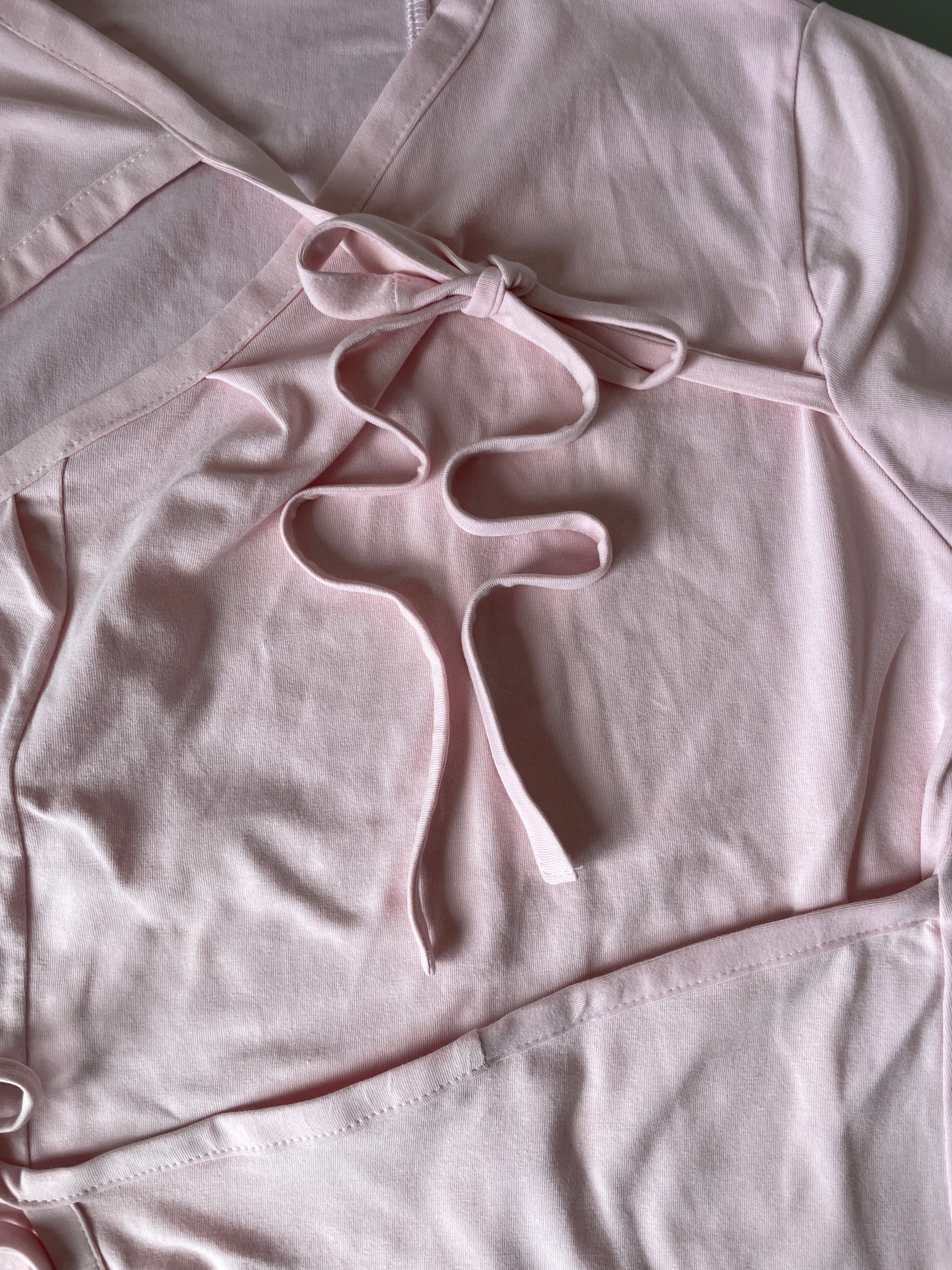handmade pink ballet style tie up t shirt