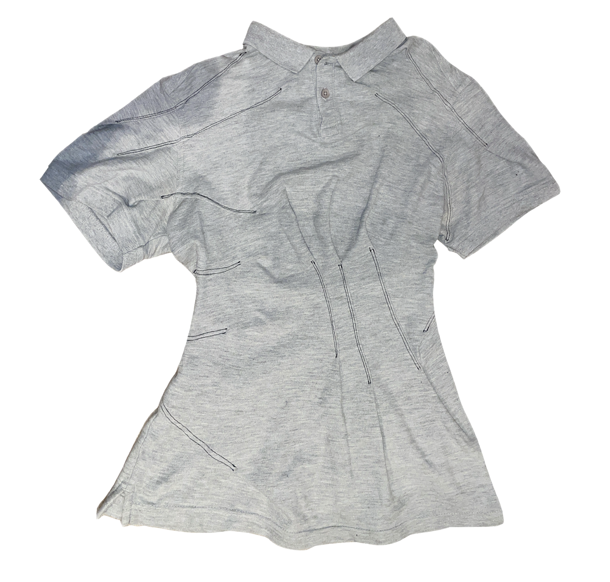 reworked polo shirt with cinched waistband