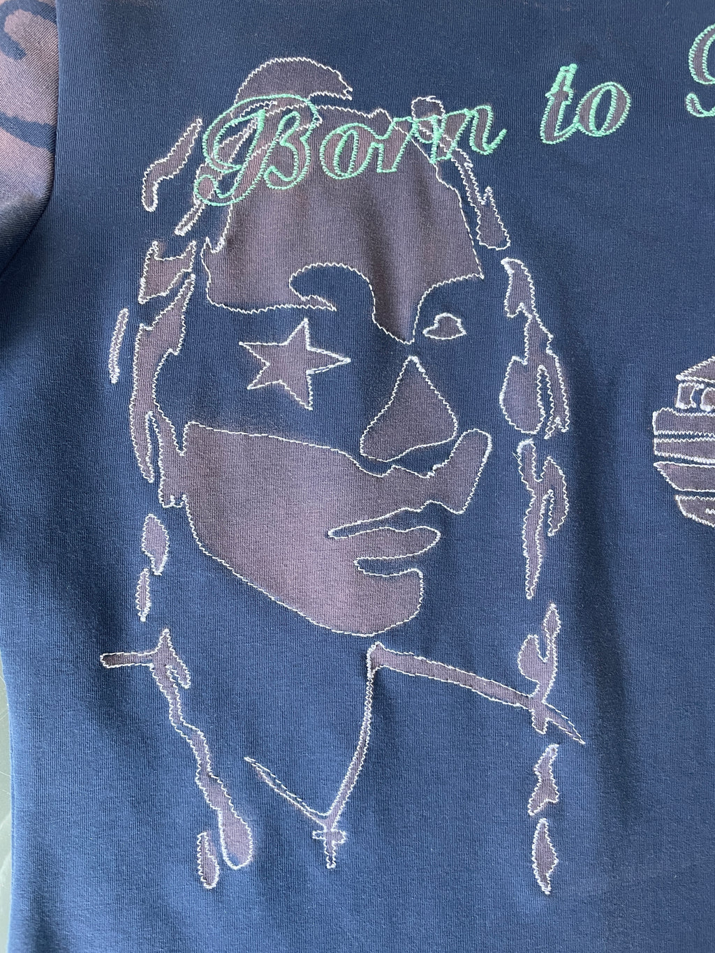 handmade bleach stencil print horse girl baby tee