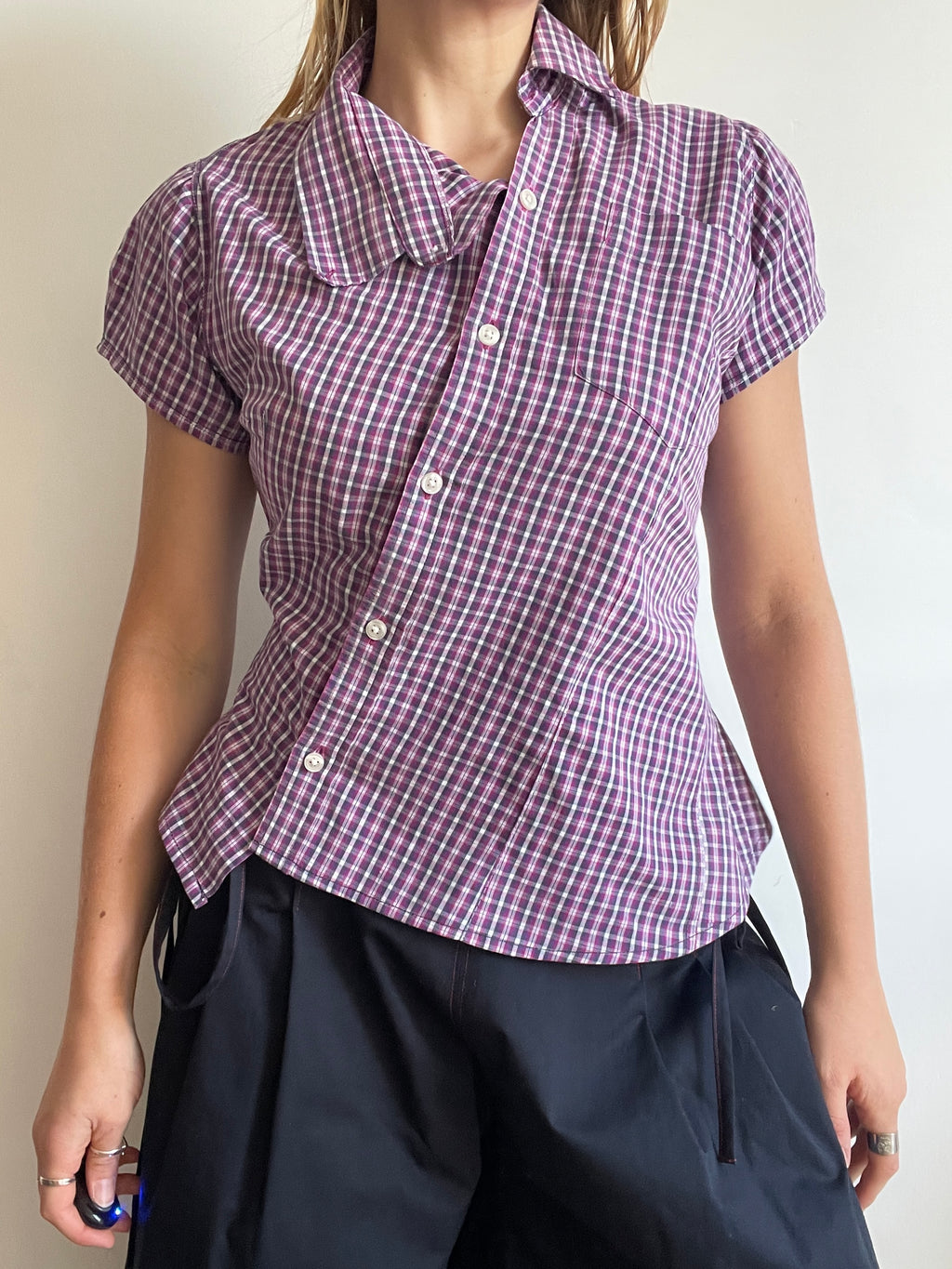 reworked back up asymetrical blouse