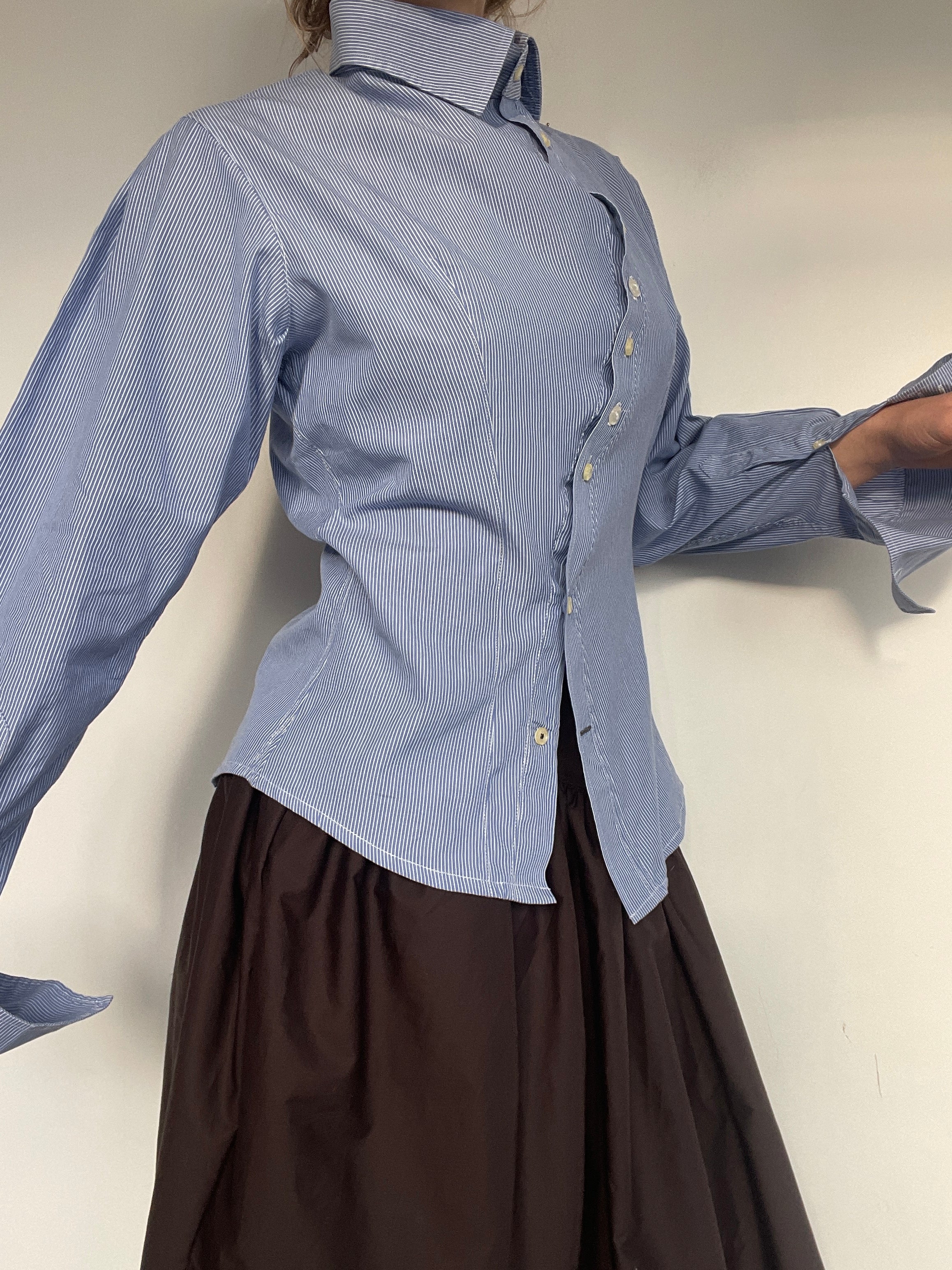 reworked stripe long sleeve shirt