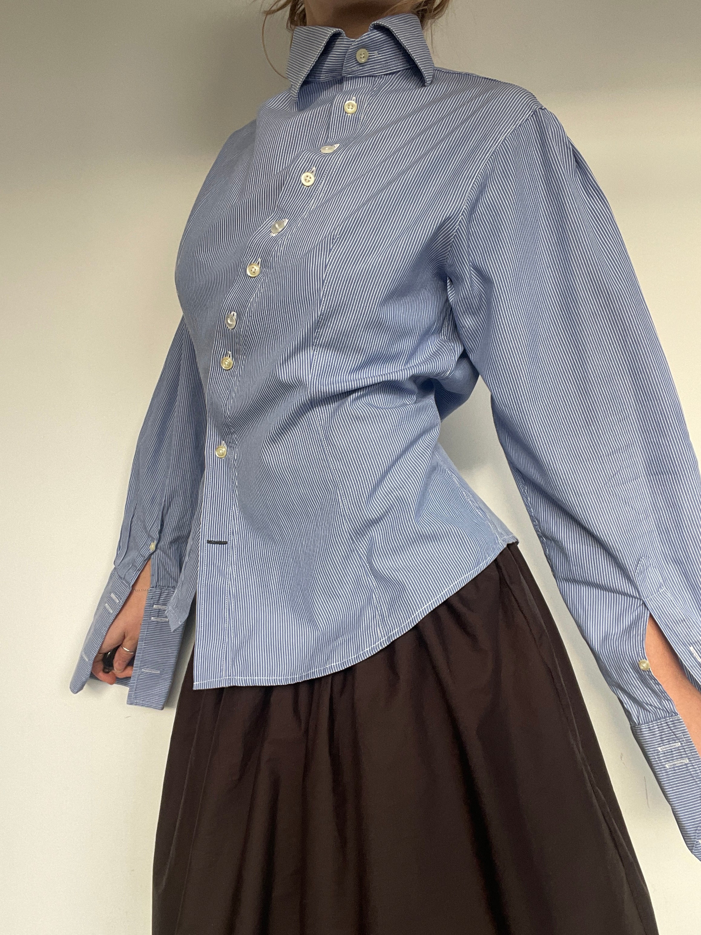 reworked stripe long sleeve shirt