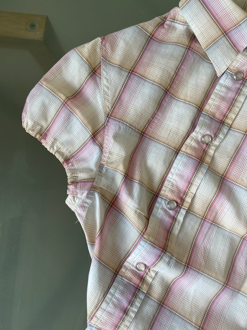 reworked vintage button up shirt with collar