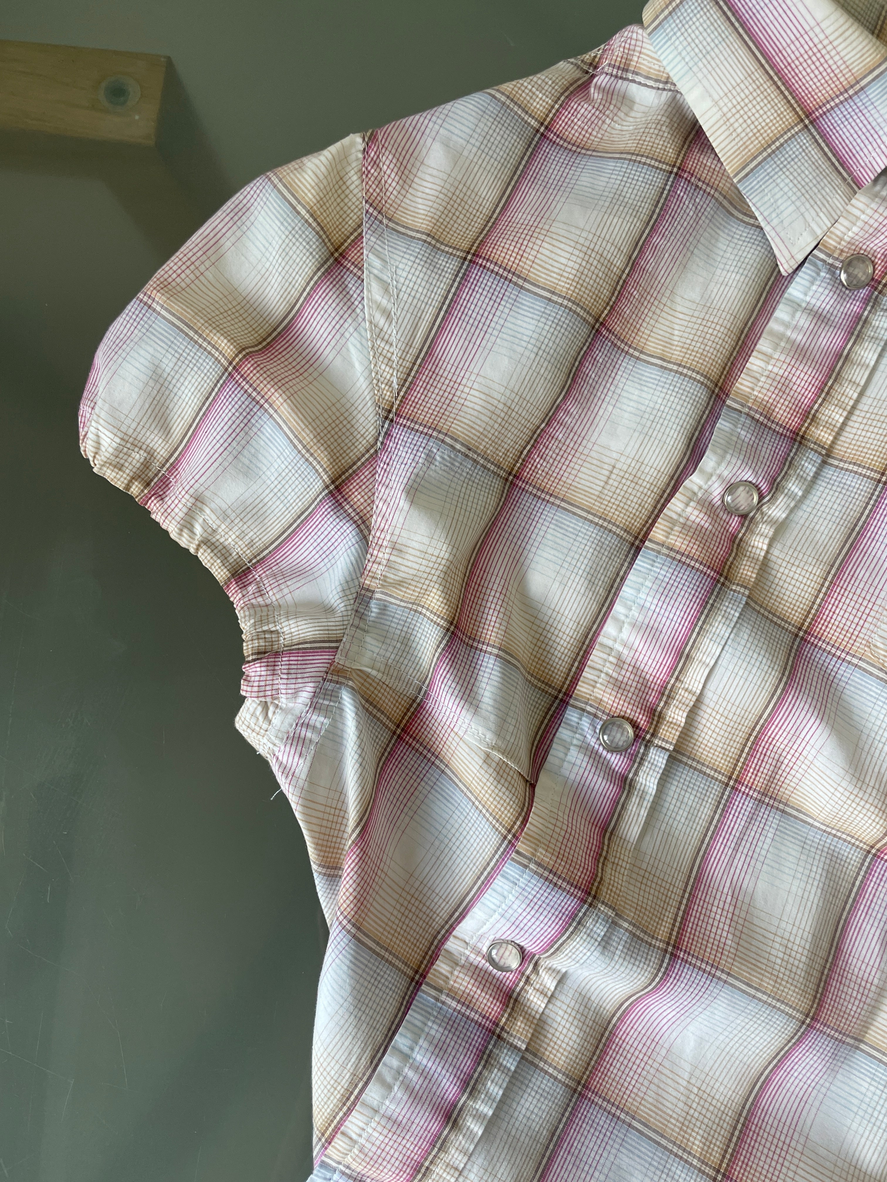 reworked vintage button up shirt with collar