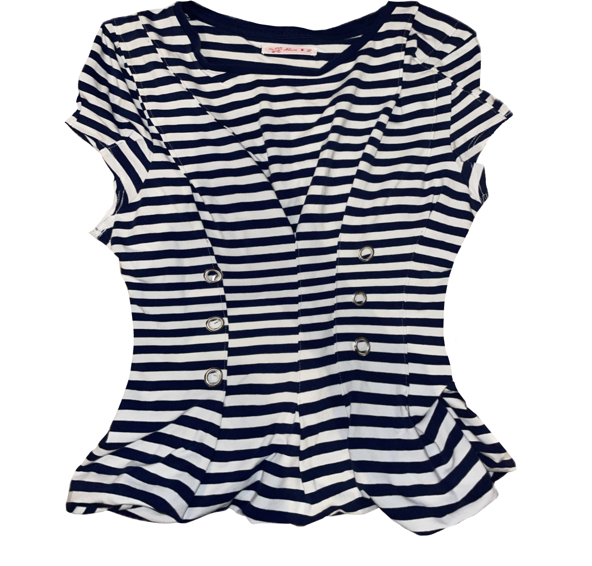 reworked short sleeve balloon hem short sleeve top