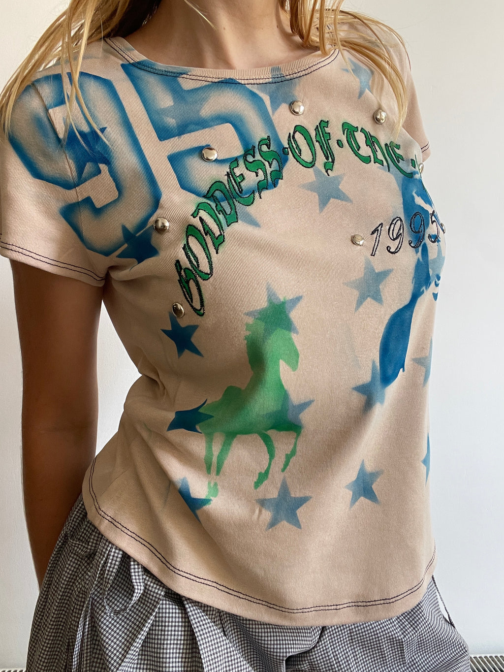 handmade airbrush graphic print baby tee