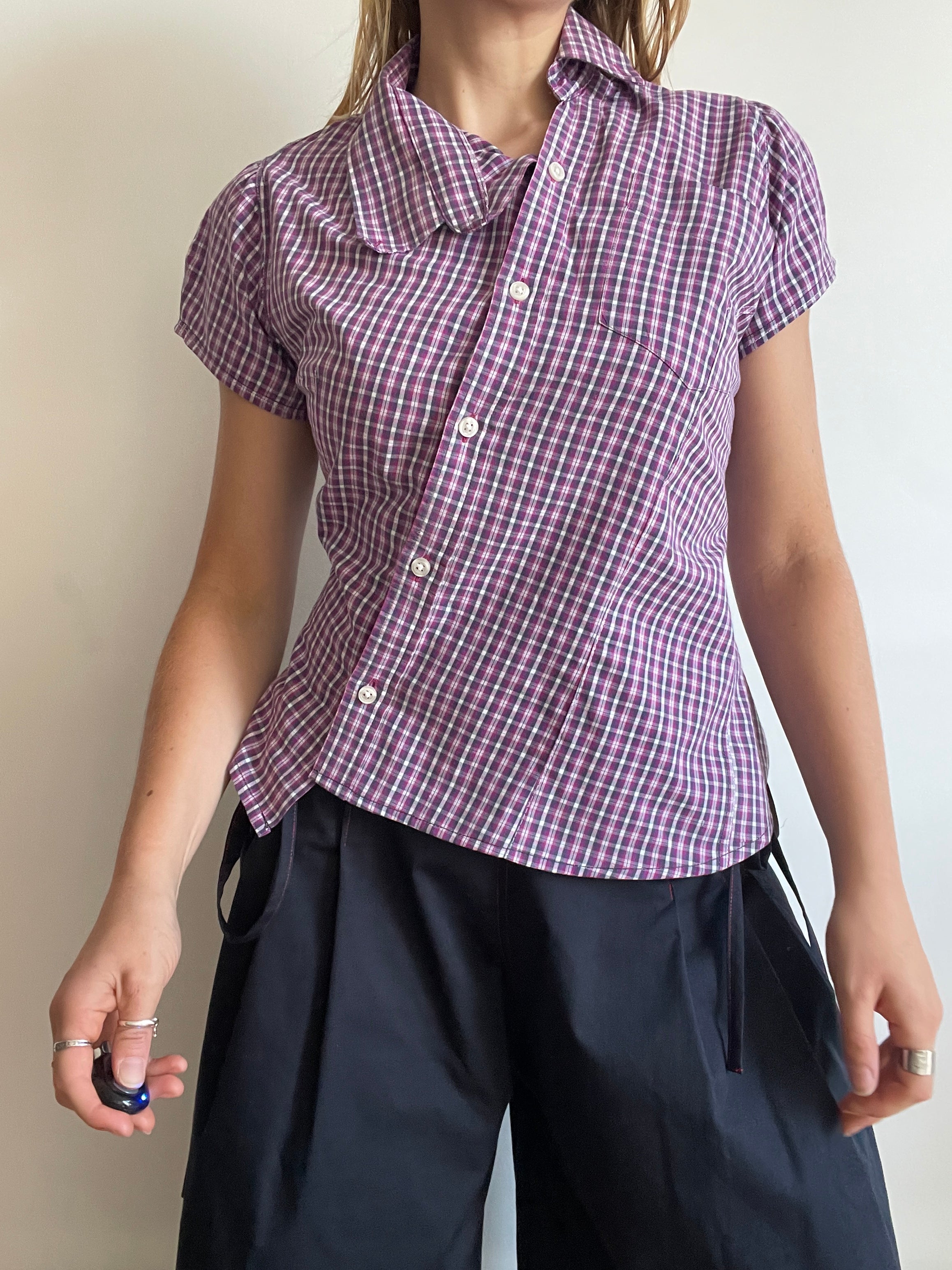 reworked back up asymetrical blouse