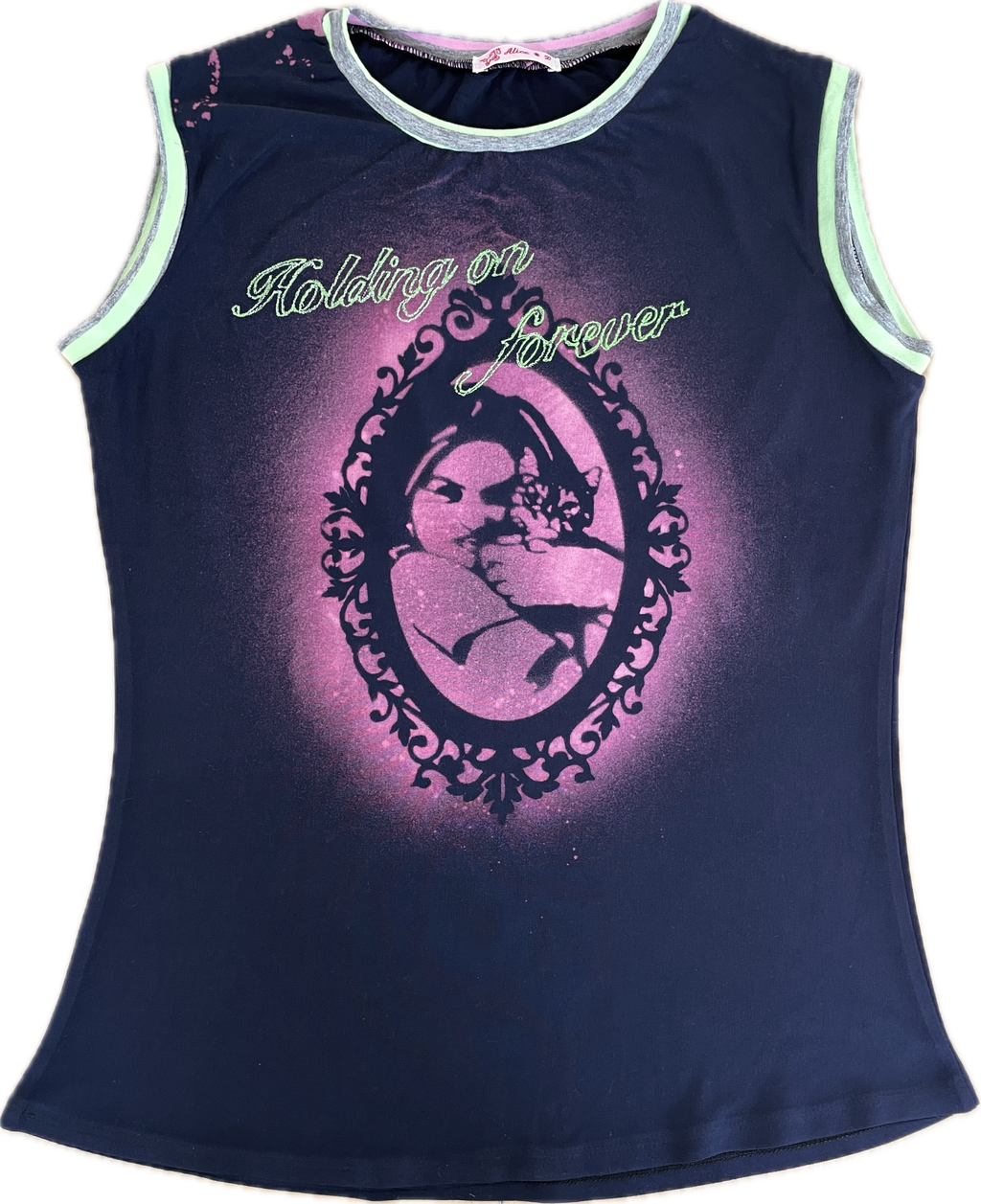 handmade bleach stencil gods girl tank