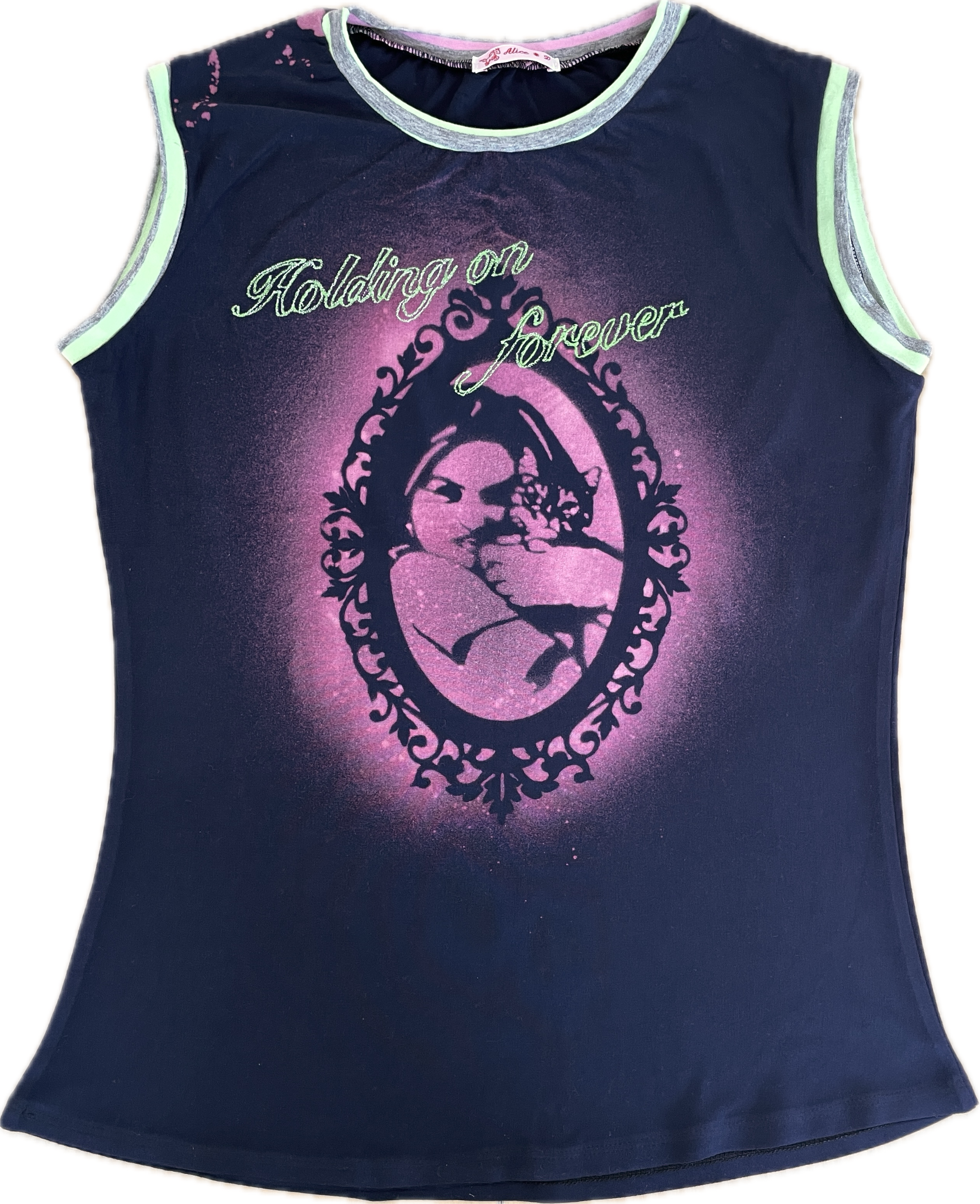 handmade bleach stencil gods girl tank