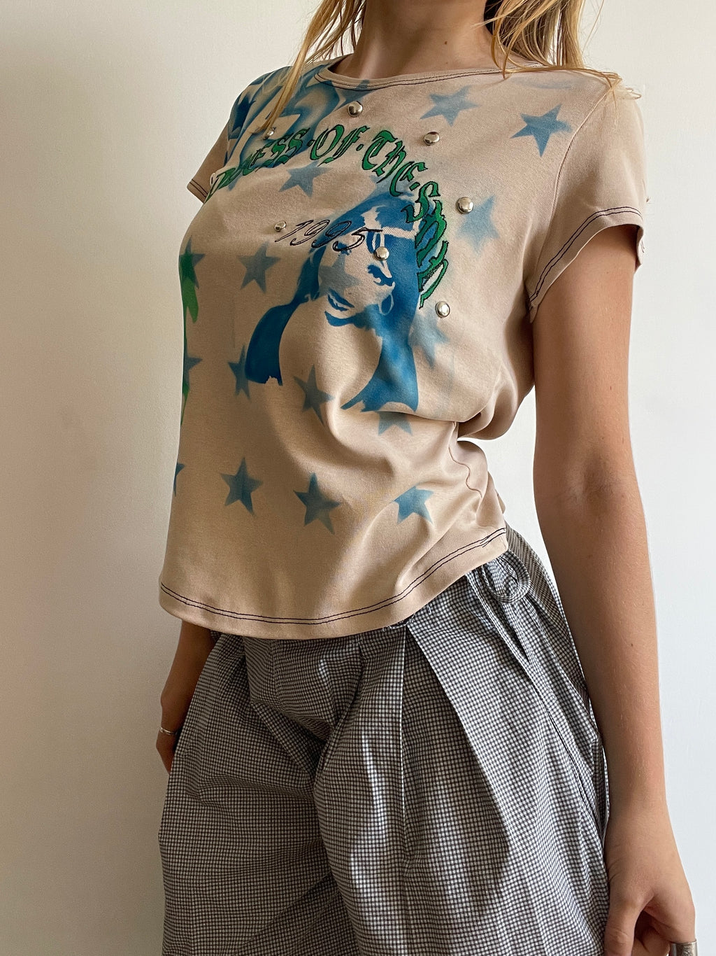 handmade airbrush graphic print baby tee