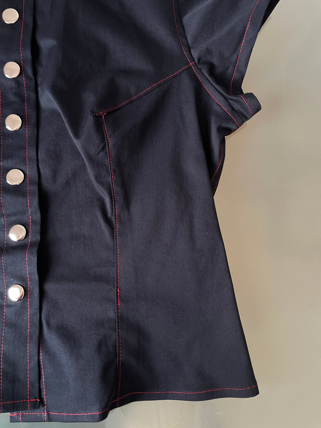 handmade matching set navy stretch baggy shorts and shirt
