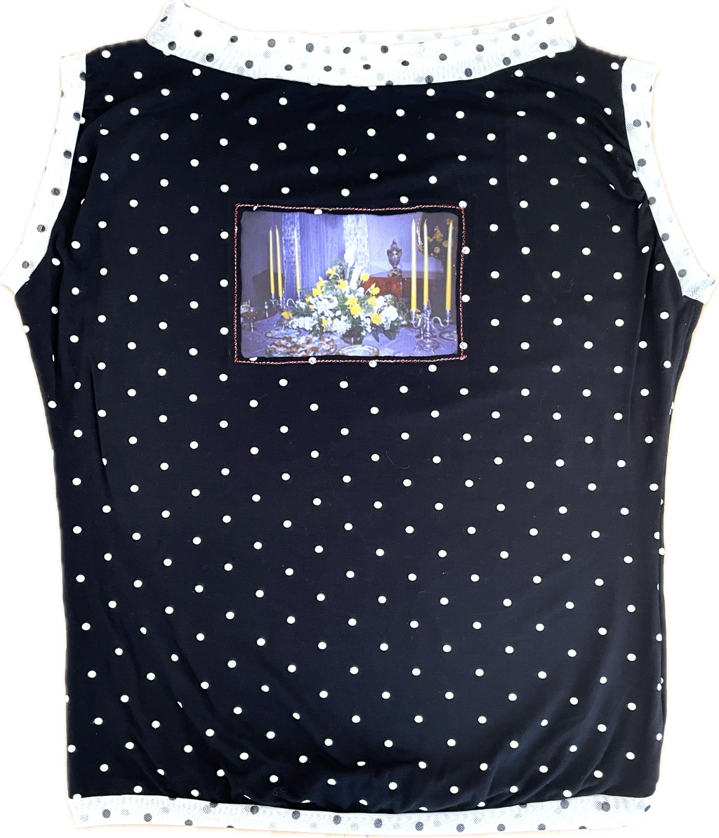handmade polka dot monochrome photo print tank top