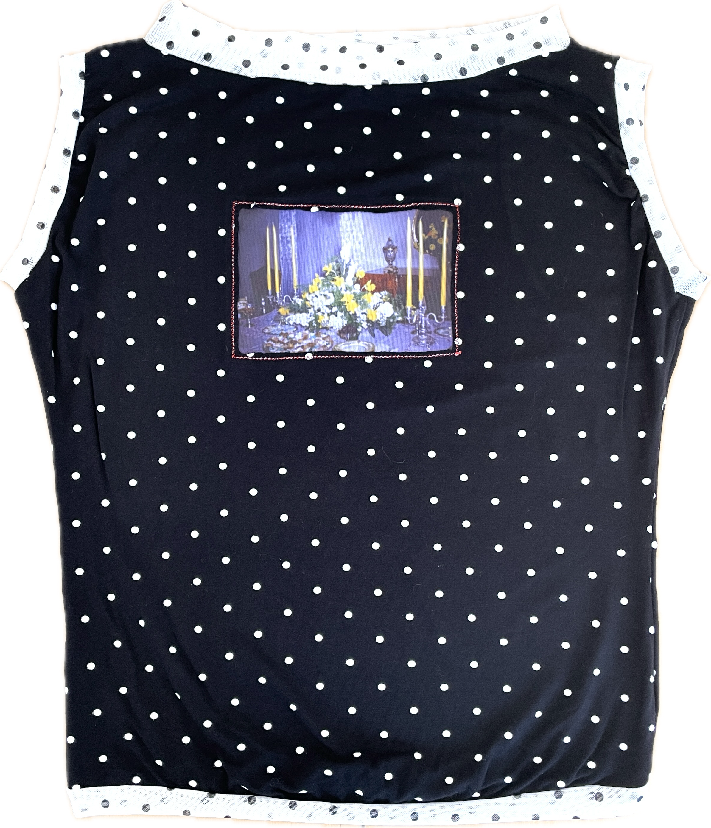 handmade polka dot monochrome photo print tank top