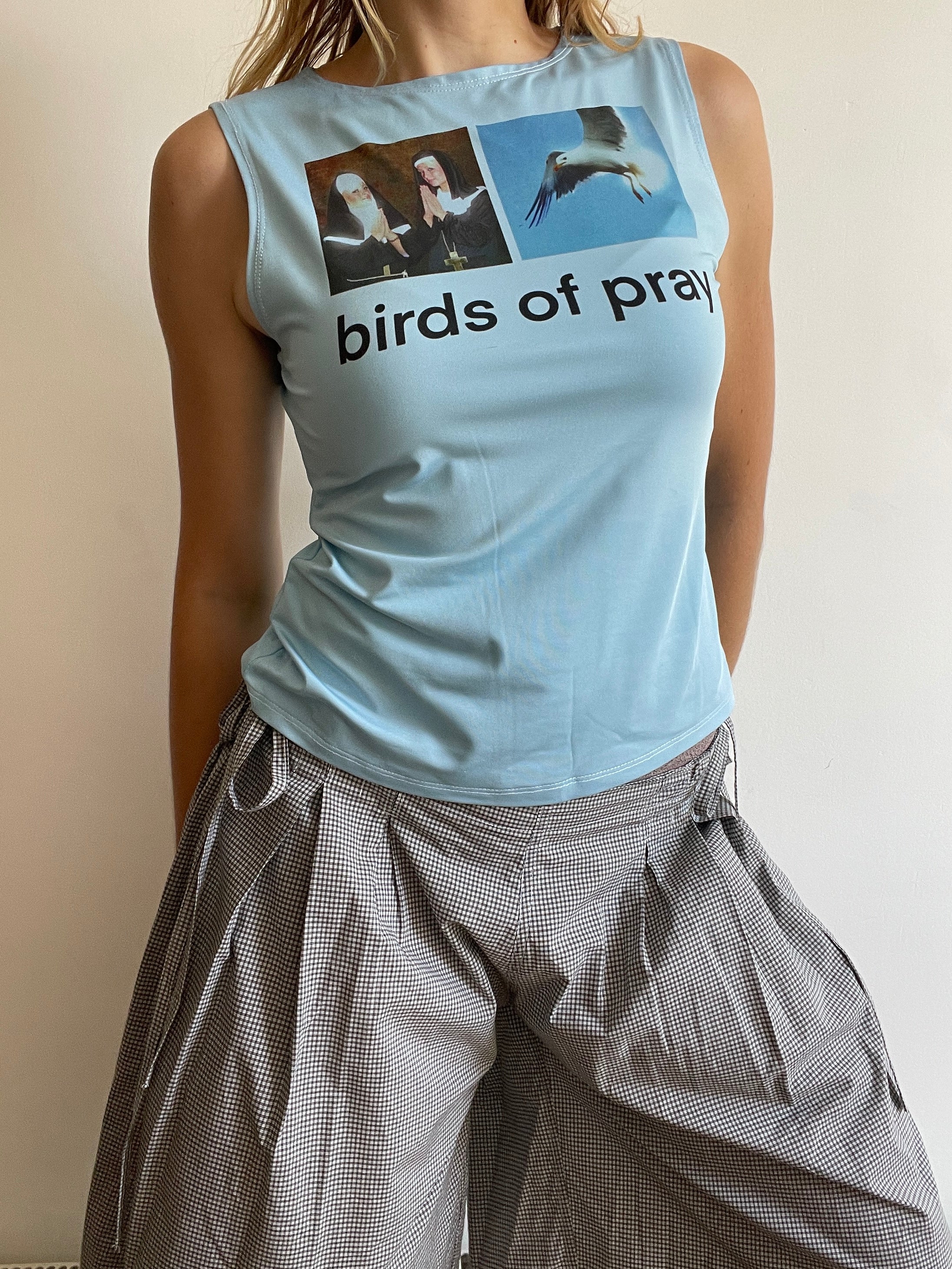 handmade sublimation printed witty graphic tank top