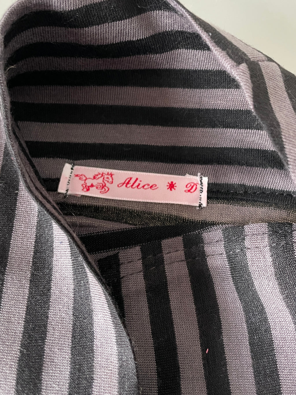handmade grey stripe button up asymmetrical t shirt