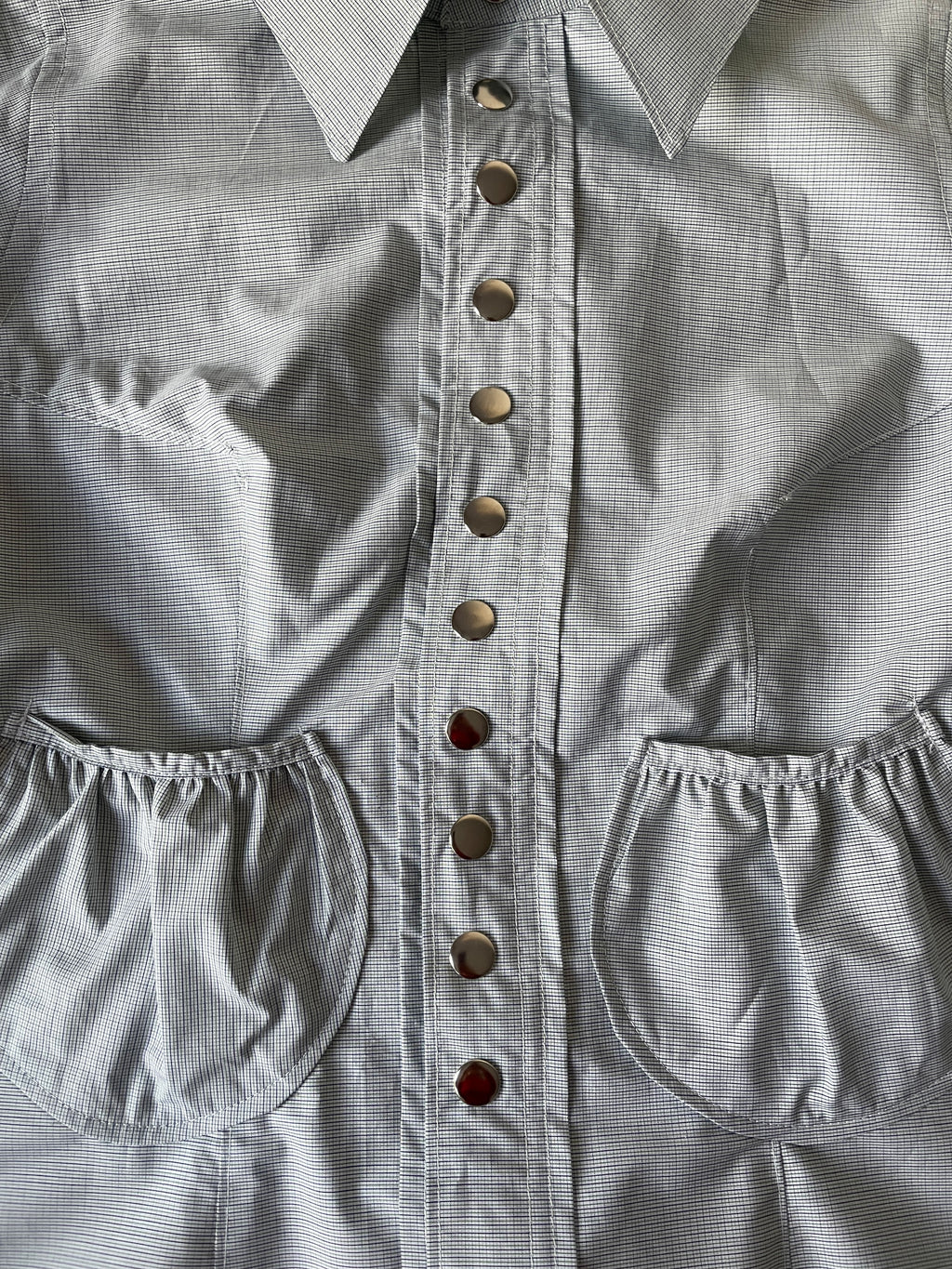 handmade matching set swishy asymmetrical skirt and pocket blouse