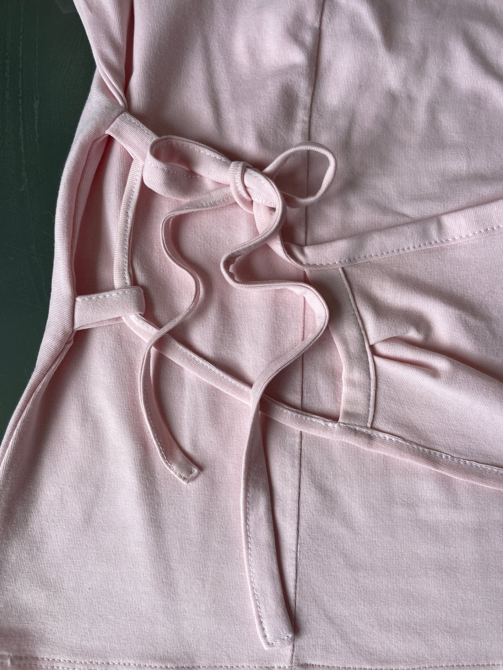 handmade pink ballet style tie up t shirt