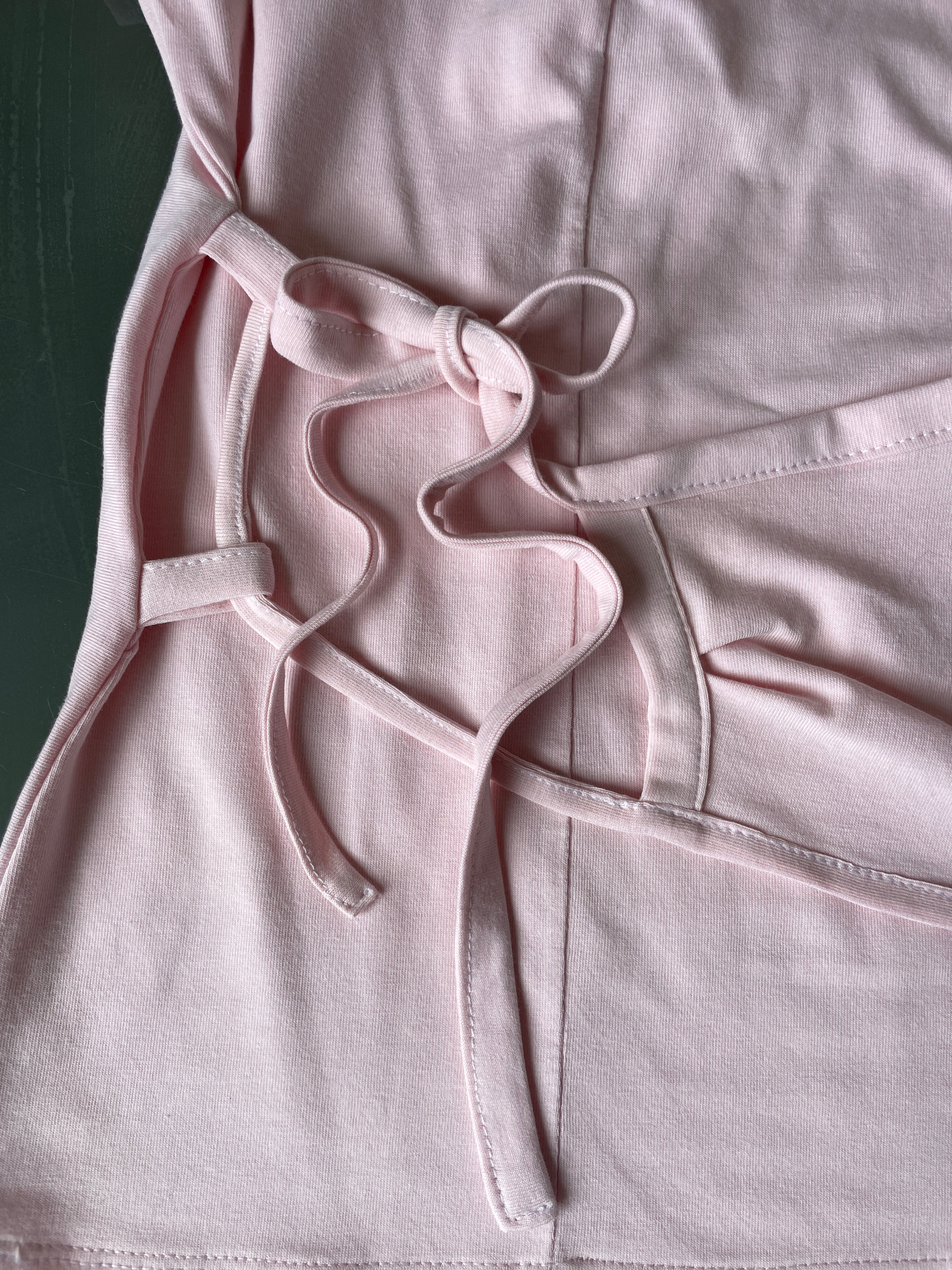 handmade pink ballet style tie up t shirt