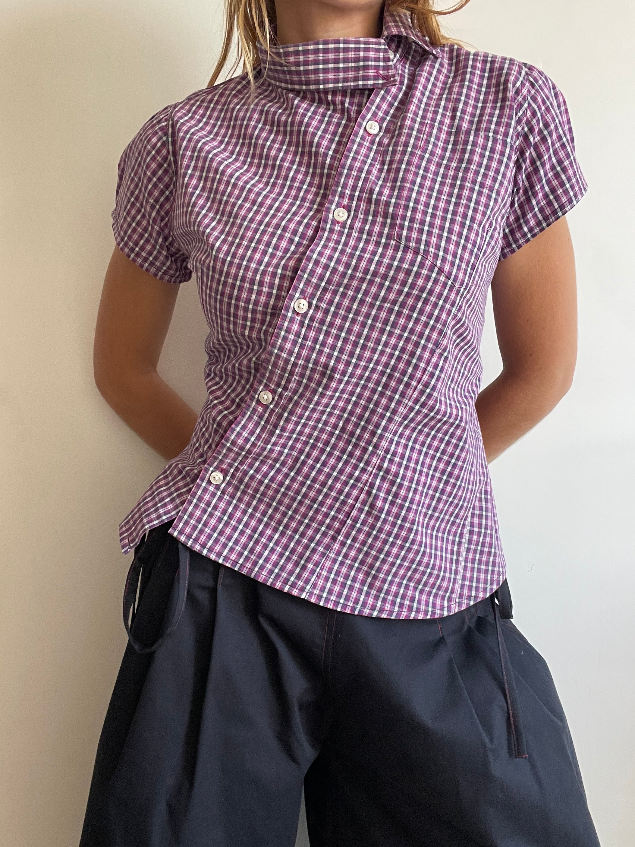 reworked back up asymetrical blouse