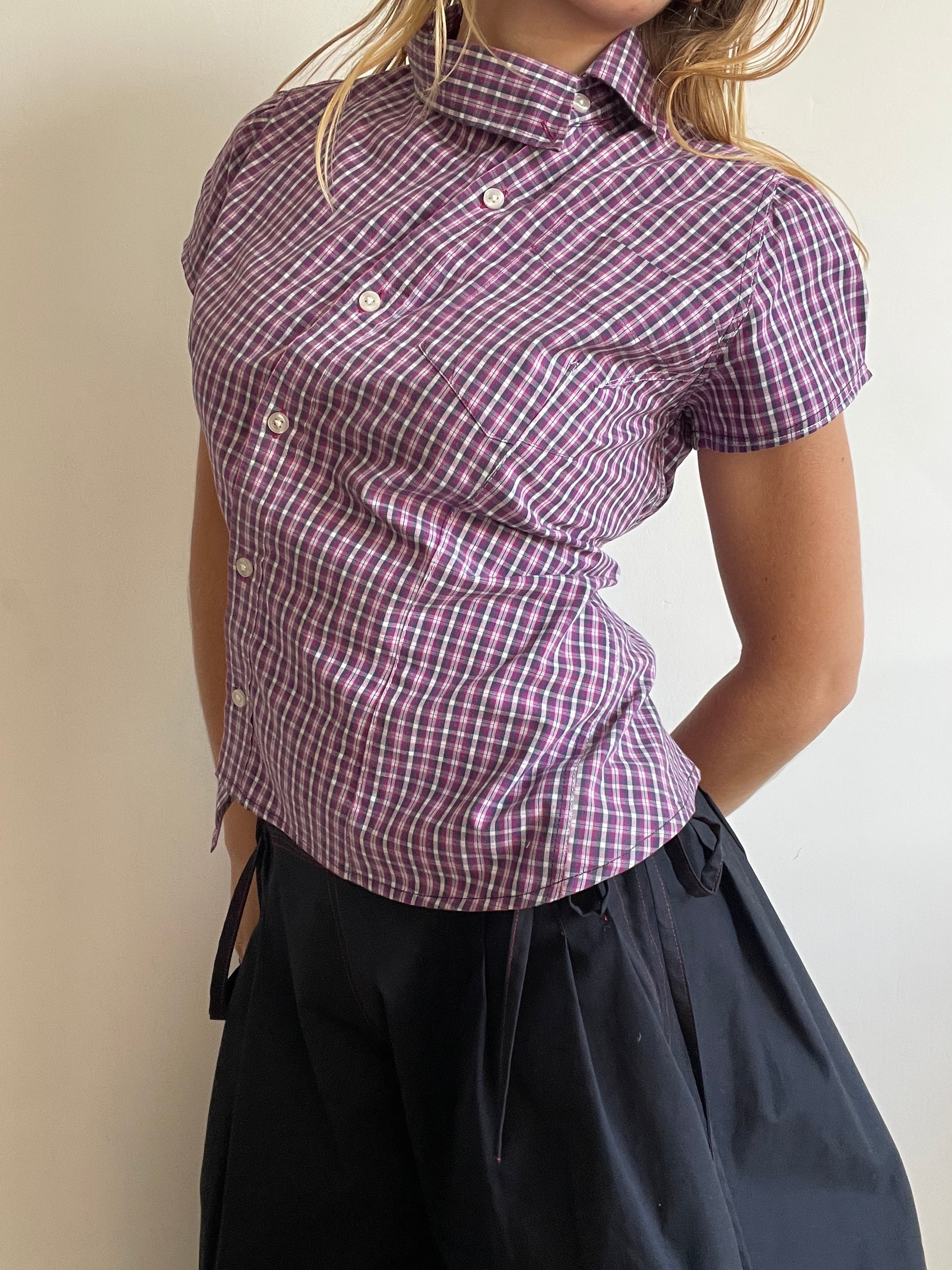 reworked back up asymetrical blouse