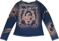 handmade stencil print long sleeve top