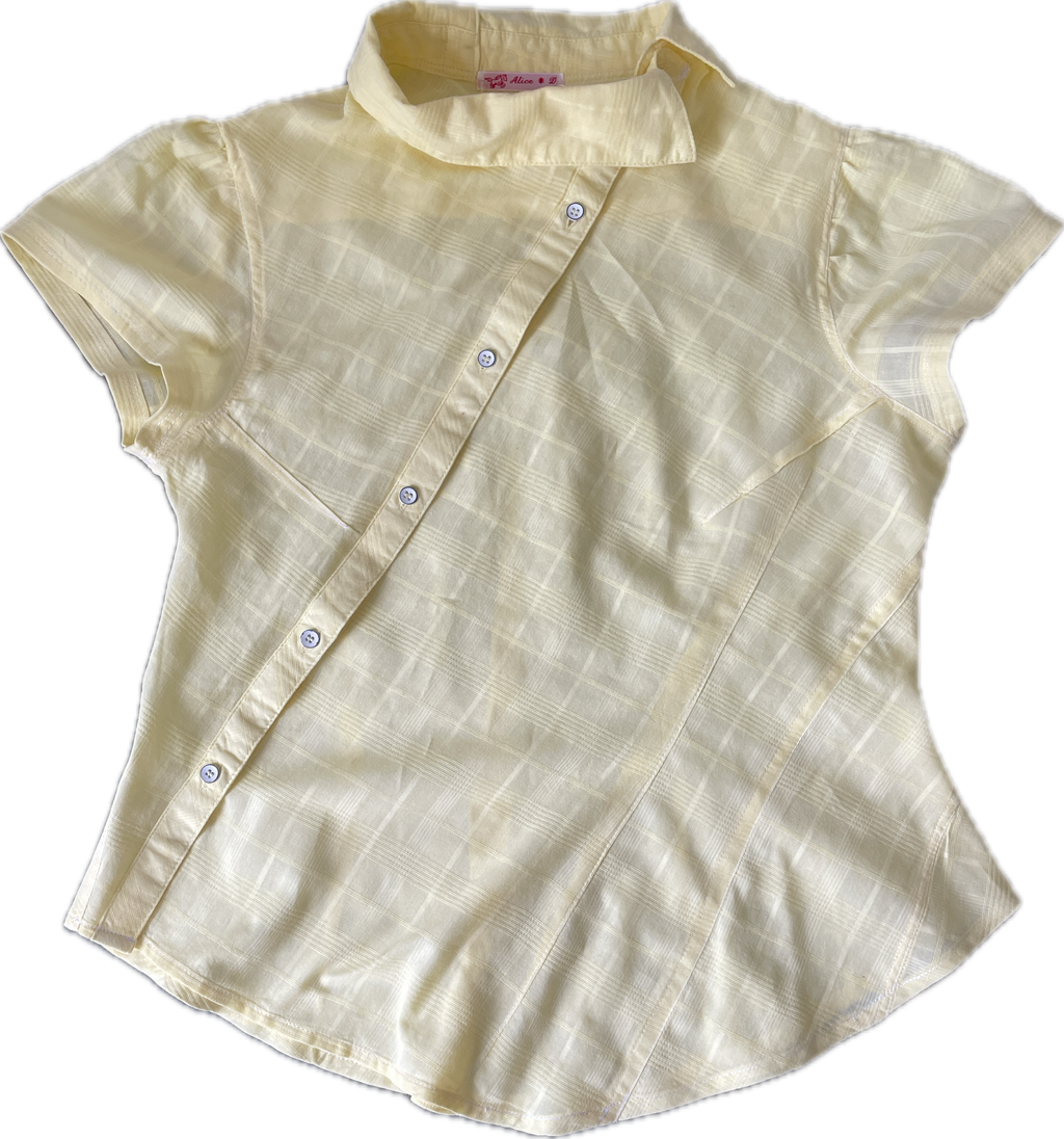 reworked yellow check blouse