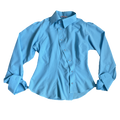 aqua blue asymmetrical longsleeve shirt