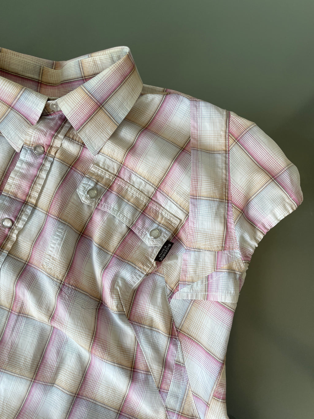 reworked vintage button up shirt with collar